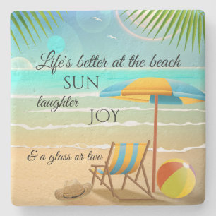 Cute Sunny Summer Beach Coasters