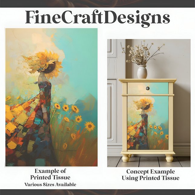 Cute Sunny Sunflower Female With Sunflowers C1R Tissue Paper (Creator Uploaded)