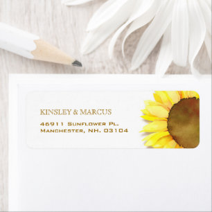 Cute Sunny Watercolor Sunflower Address