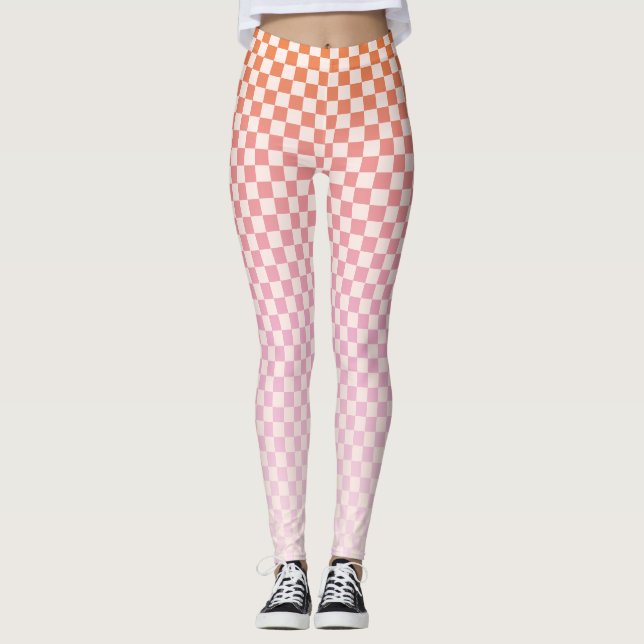 Cute Sunsel Pink Leggings (Front)