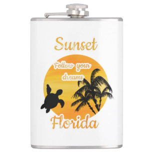 Cute Sunset in Florida Hip Flask