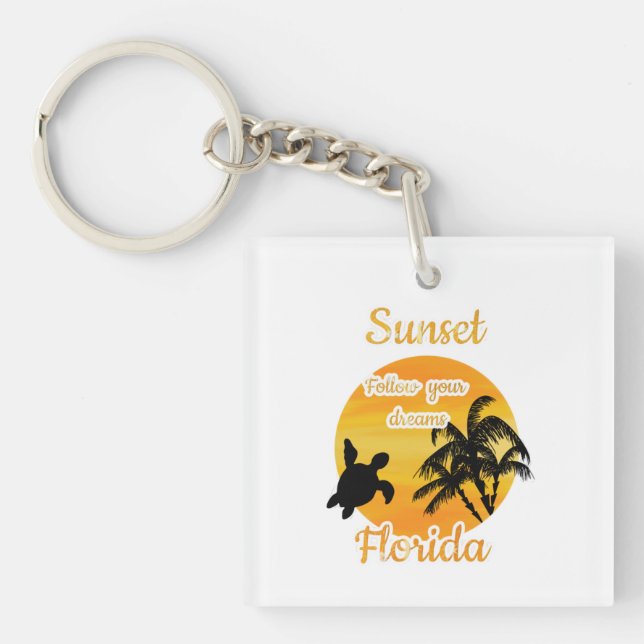 Cute Sunset in Florida   Key Ring (Front)