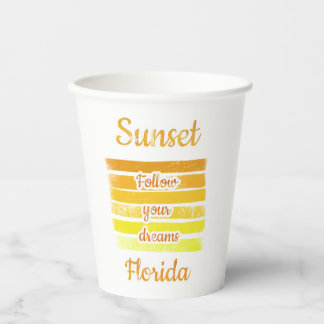 Cute Sunset in Florida Paper Cups