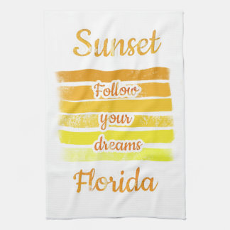 Cute Sunset in Florida Tea Towel