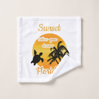 Cute Sunset in Florida   Wash Cloth