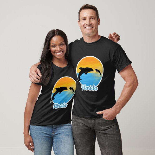 Cute Sunset in Florida with  dolphins T-Shirt (Unisex)
