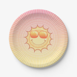 Cute Sunset Paper Plate