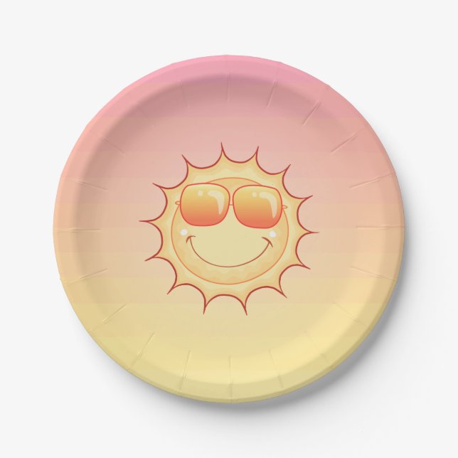 Cute Sunset Paper Plate (Front)