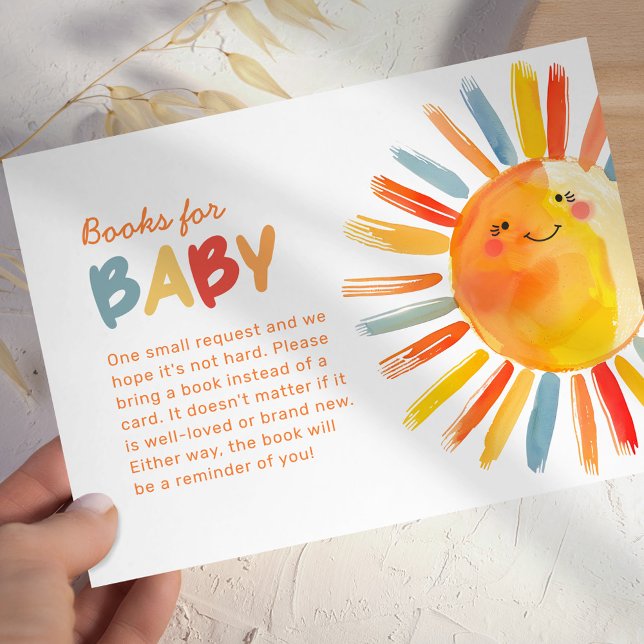 Cute Sunshine Baby Shower Book Request Cards (Creator Uploaded)