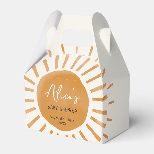 Cute Sunshine Boho Baby Shower Favour Box (Front Side)