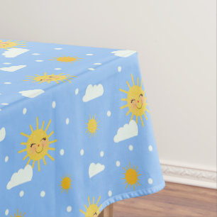 Cute Sunshine Cloudy Sky Pattern Tablecloth