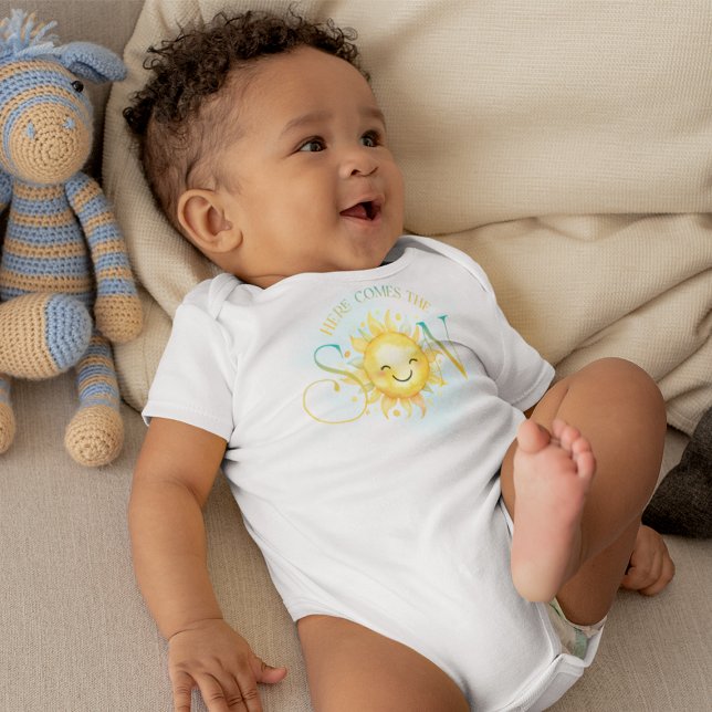 Cute Sunshine Here Comes the Son Baby Boy Baby Bodysuit (Creator Uploaded)