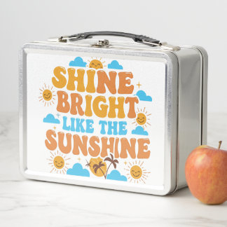 cute sunshine metal lunch box