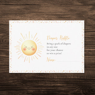 Cute Sunshine Themed Diaper Raffle Baby Shower Enclosure Card