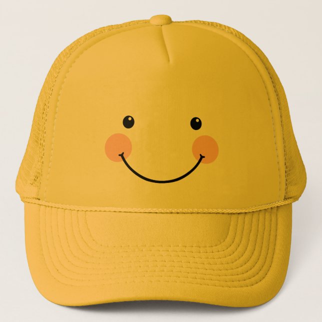 Cute Sunshine Yellow Smiling Face Hat (Front)