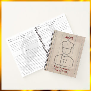 Cute Super Awesome Chef Recipe Notebook