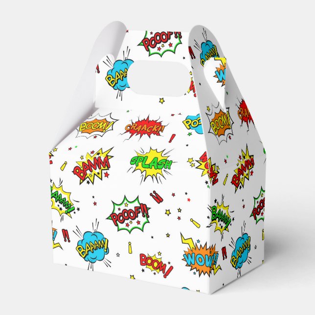 Cute super hero tiled pattern party favour box (Front Side)