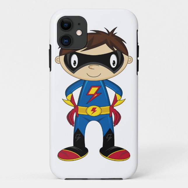 Cute Superhero Boy iphone Case (Back)