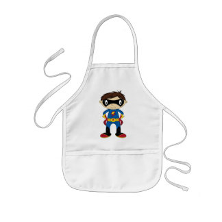 Cute Superhero Boy Kids Apron
