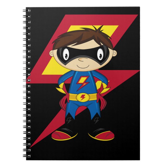 Cute Superhero Boy Notebook (Front)