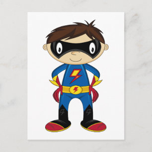 Cute Superhero Boy Postcard
