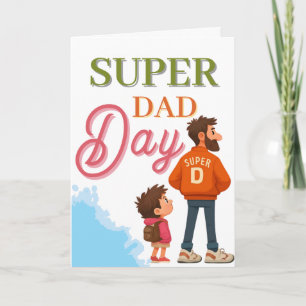 Cute Superhero Father's Day   Super Dad Greeting Card