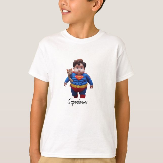 Cute Superhero Kids T-Shirt (Front)