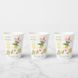 Cute Superhero Mouse Fun Kids Photo Birthday Paper Cups