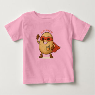 Cute Superhero Potato Cartoon Graphic Baby Baby T-Shirt