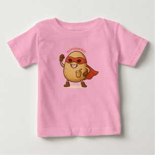 Cute Superhero Potato Cartoon Graphic Baby T-Shirt