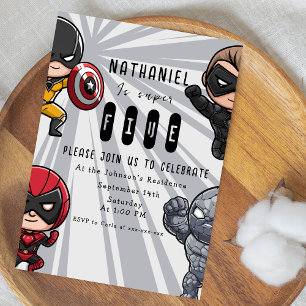 Cute superhero’s for the rescue Birthday  Invitation