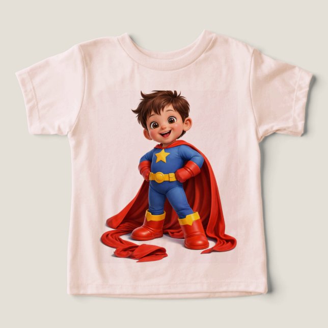 Cute Superhero Toddler Birthday Shirt (Design Front)