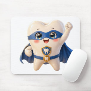 Cute Superhero Tooth Mouse Pad Dentist Gift