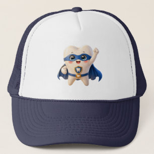 Cute Superhero Tooth Trucker Hat Dentist Gift