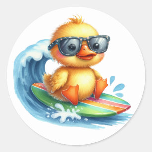 Cute Surfing Chick Stickers