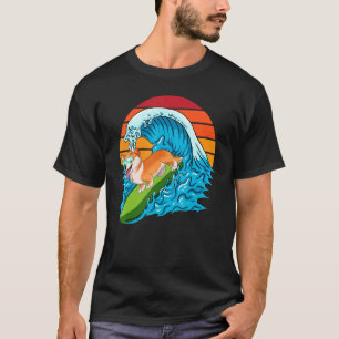 Cute Surfing Corgi Hawaiian Dog Surfer Beach Summe T-Shirt