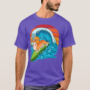 Cute Surfing Corgi Hawaiian Dog Surfer Beach Summe T-Shirt