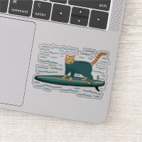 Cute Surfing Tabby Cat