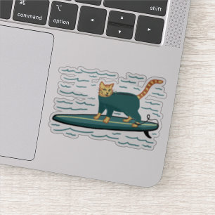 Cute Surfing Tabby Cat