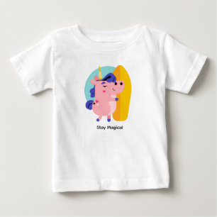 Cute Surfing Unicorn – Kawaii Summer Beach Baby T-Shirt