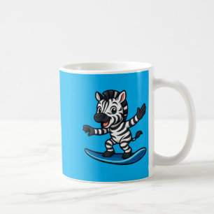 Cute Surfing Zebra Funny Animal Beach Summer Vibes Coffee Mug