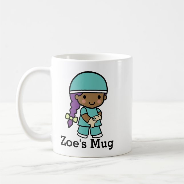 Cute Surgeon in Scrubs Coffee Mug (Left)
