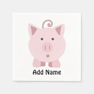 Cute Surprised Pig Napkin