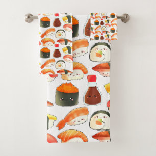 Cute Sushi Bath Towel Set