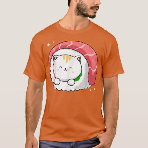 Cute Sushi Cat Kawaii Anime Neko Animal Pet Japan  T-Shirt