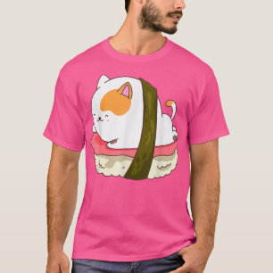 Cute Sushi Cat Kawaii Anime Neko Animal Pet Japan  T-Shirt