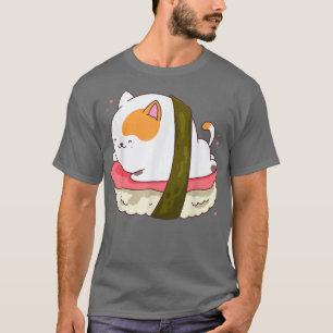 Cute Sushi Cat Kawaii Anime Neko Animal Pet Japan T-Shirt
