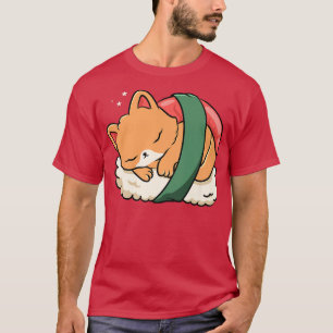 Cute Sushi Cat Kawaii Anime Neko Animal Pet Japan  T-Shirt