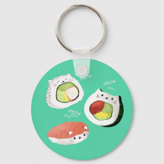 Cute Sushi Cat Key Ring