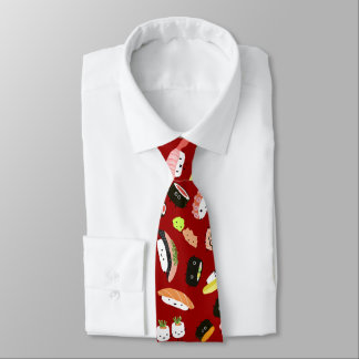 Cute Sushi Characters Fun Novelty Pattern Tie